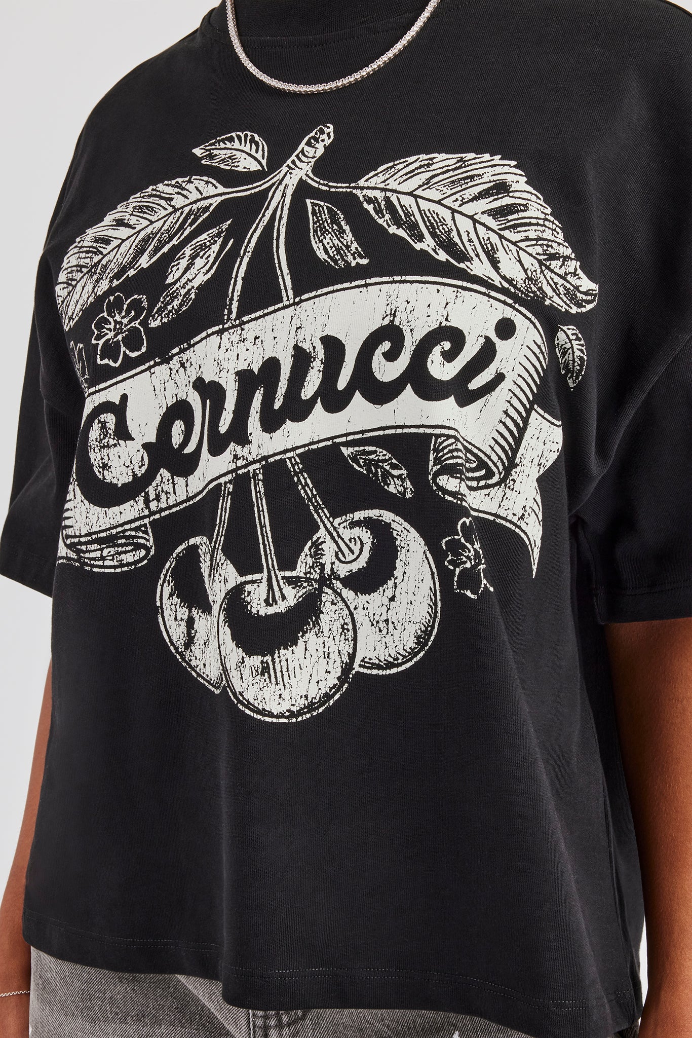 Cernucci Cherry Oversized T-Shirt - Black